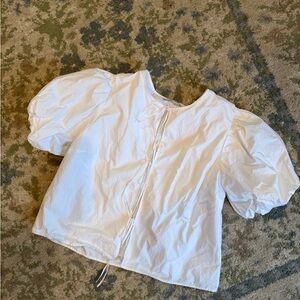 Abercrombie & Fitch White Puff Sleeve Blouse